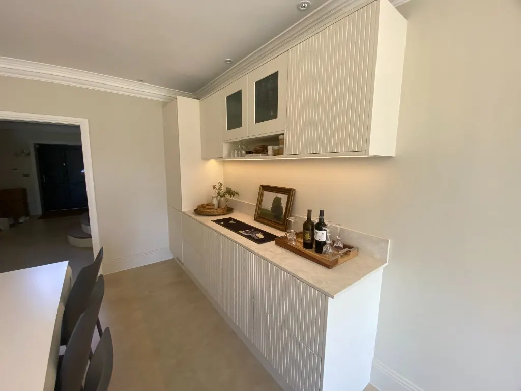 Cream Fluted Dining-Room Bar — angle